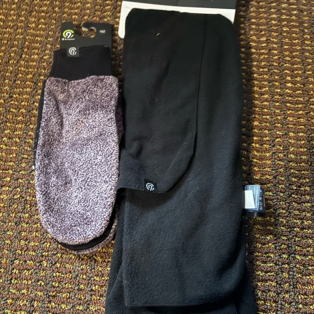 Champion Black scarf and Purple Mittens new with tags